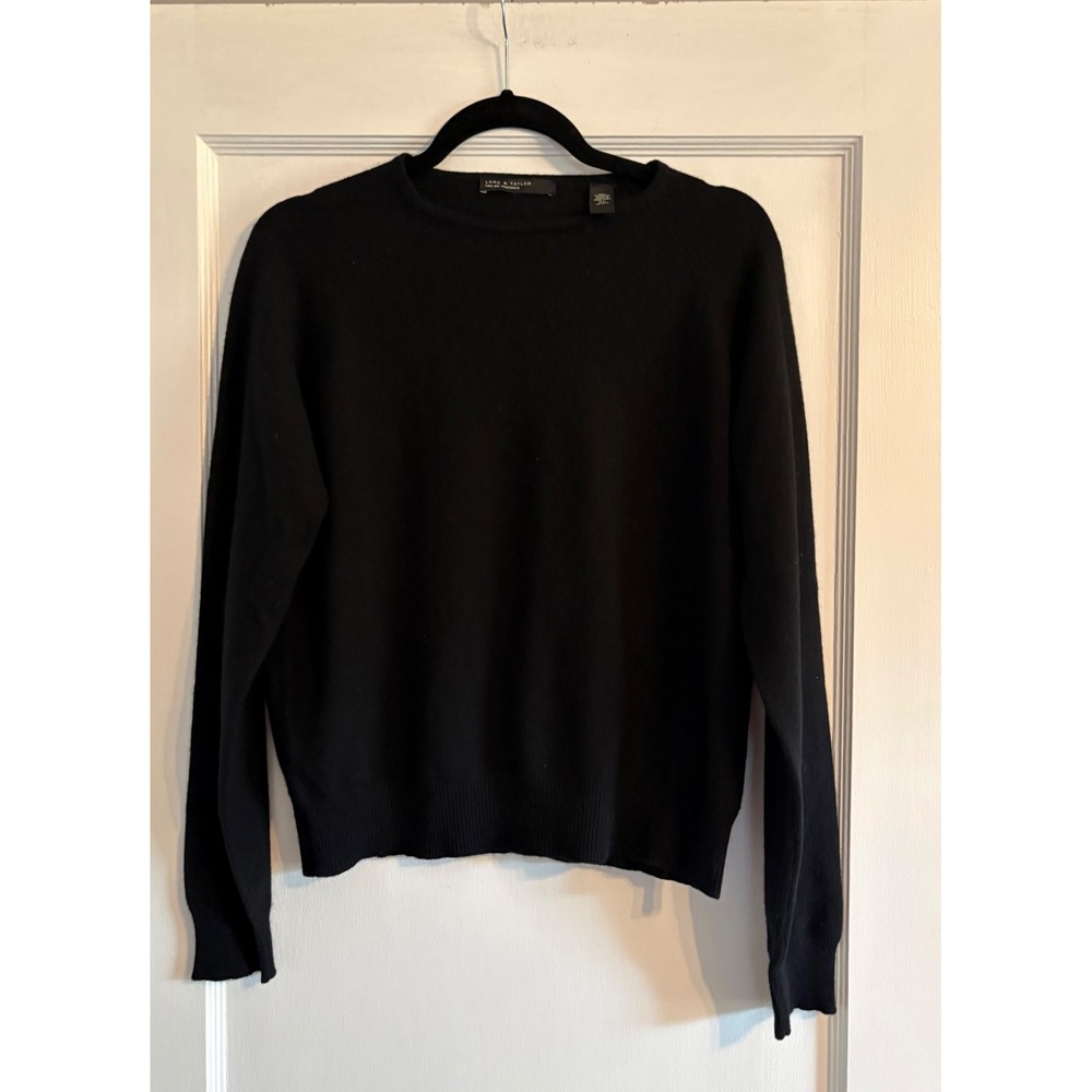 Women's Lord & Taylor 100% Cashmere Black Sweater Size XL